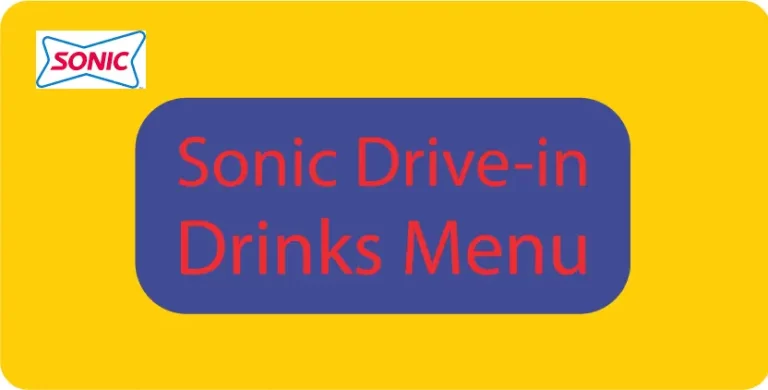 Sonic Drinks Menu